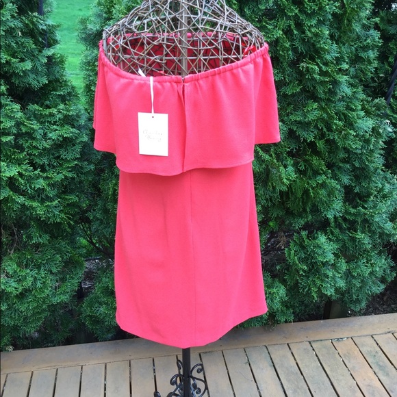 charles henry off the shoulder shift dress